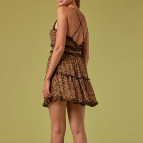 Cheetah Strappy Dress Size L TRIXXI - Picture 6 of 8